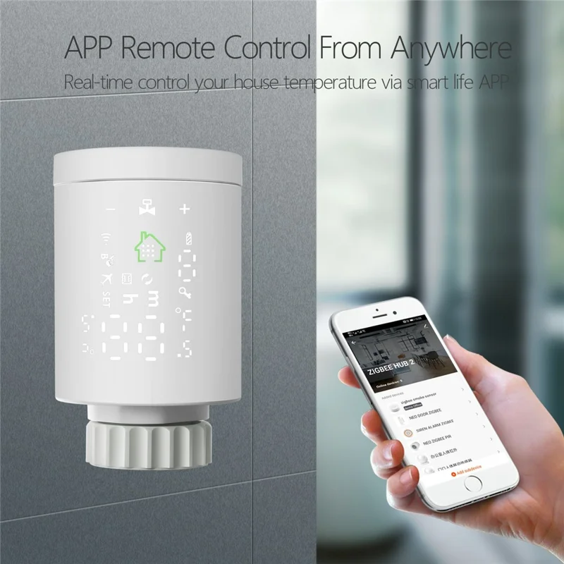 RV01 Zigbee Radiator Valve Smart Home Thermostat Controller Support Smartphone Tuya Remote Control