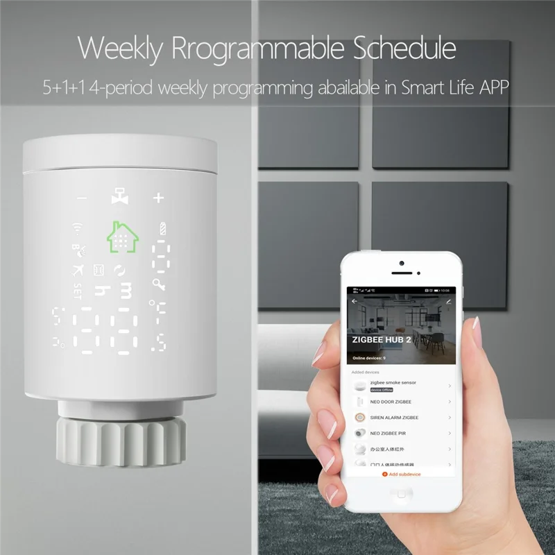 RV01 Zigbee Radiator Valve Smart Home Thermostat Controller Support Smartphone Tuya Remote Control