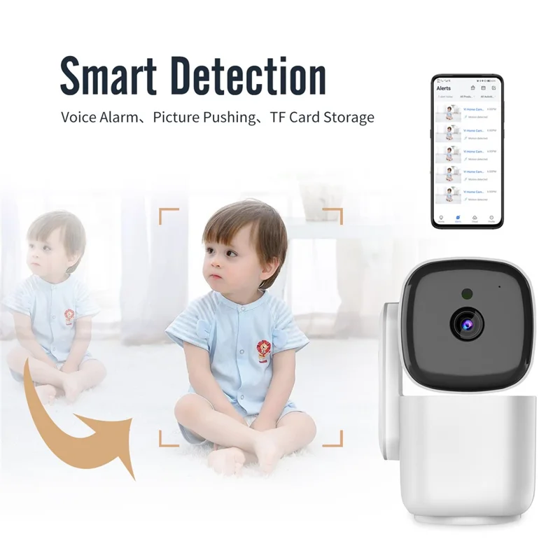 T200 1080P Умная WiFi-камера безопасности с поворотом на 360 градусов, отслеживанием движения и ночным видением - Вилка для США