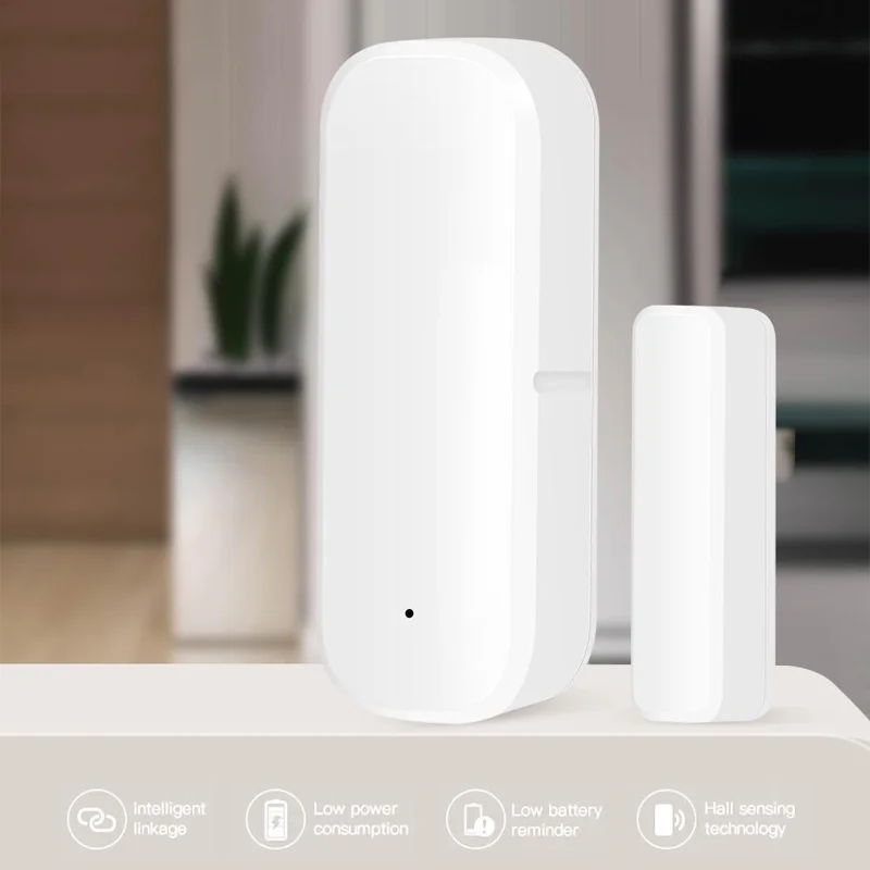 Capteur de porte et fenêtre DW10 Tuya WiFi Détecteur de sécurité avec système d'alarme intelligent, déclenchement de scène et liaison d'intrusion