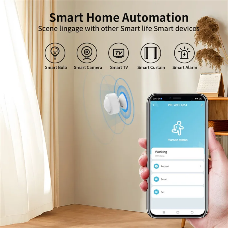 Датчик движения Zigbee MS02 Tuya с датчиком PIR для системы домашней автоматизации