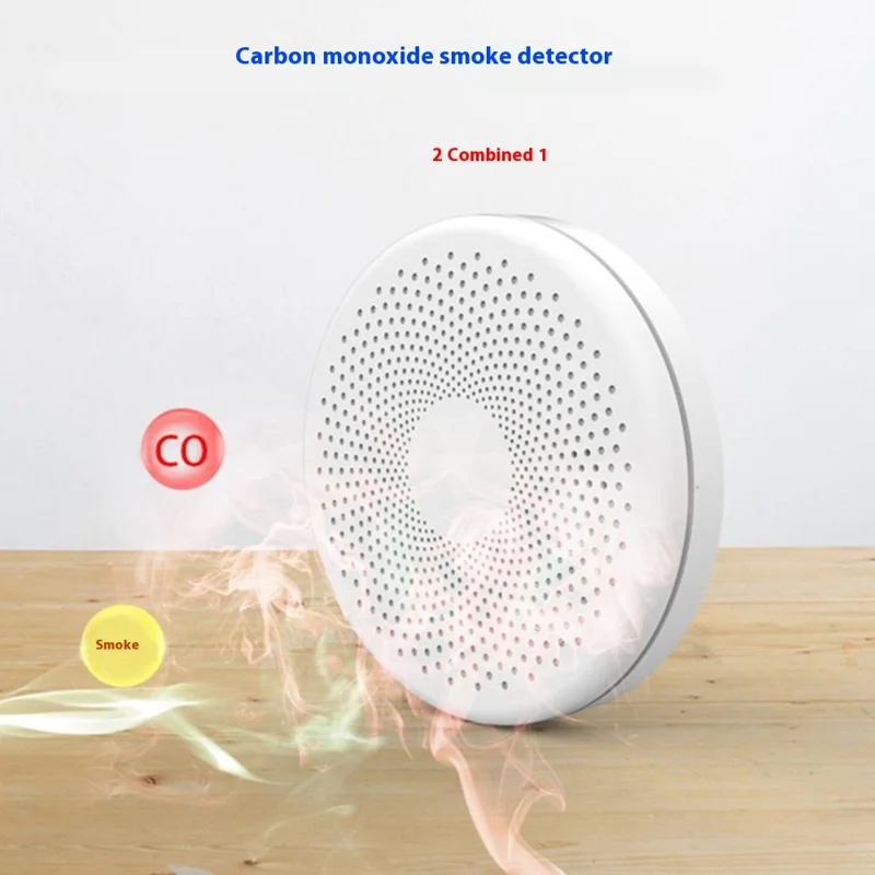 SMCO01 Détecteur de fumée intelligent Tuya WiFi avec capteur sans fil de monoxyde de carbone et lumière flash