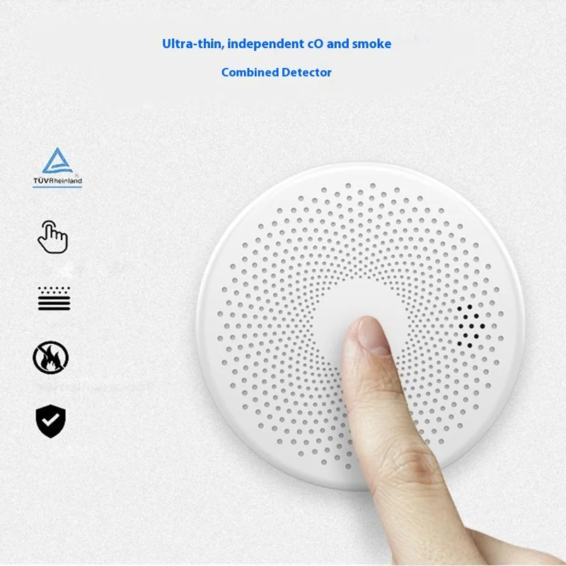 SMCO01 Détecteur de fumée intelligent Tuya WiFi avec capteur sans fil de monoxyde de carbone et lumière flash