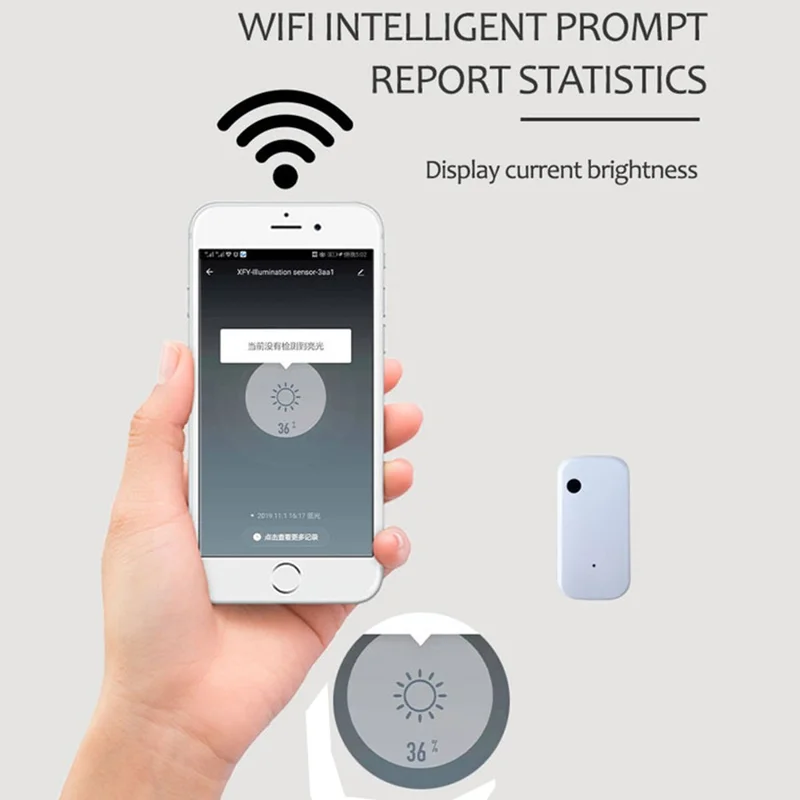 LS01 Tuya WiFi Light Sensor Smart Illumination Detector Brightness Sensing Device