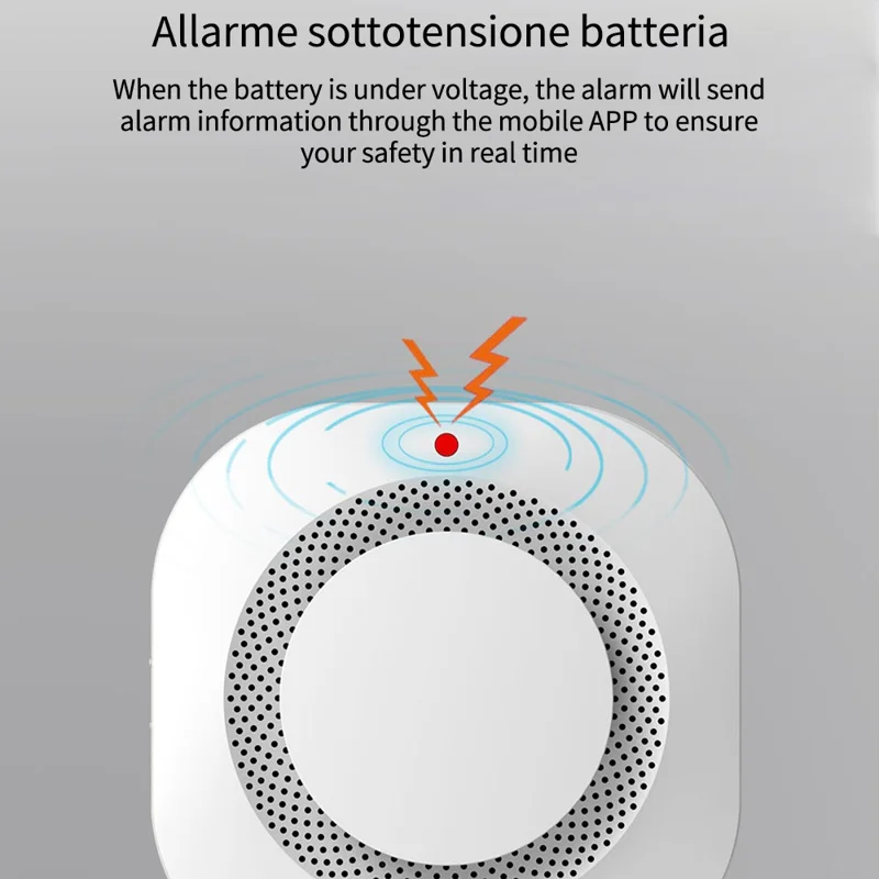 Détecteur de fumée SM441W WiFi Système d'alarme domestique intelligent Capteur de fumée multifonctionnel