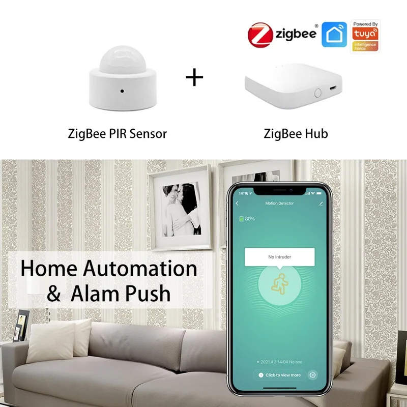 MS10 Zigbee PIR Sensor Motion Detector Smart Home Module Wireless Human Body Infrared Sensor Alarm