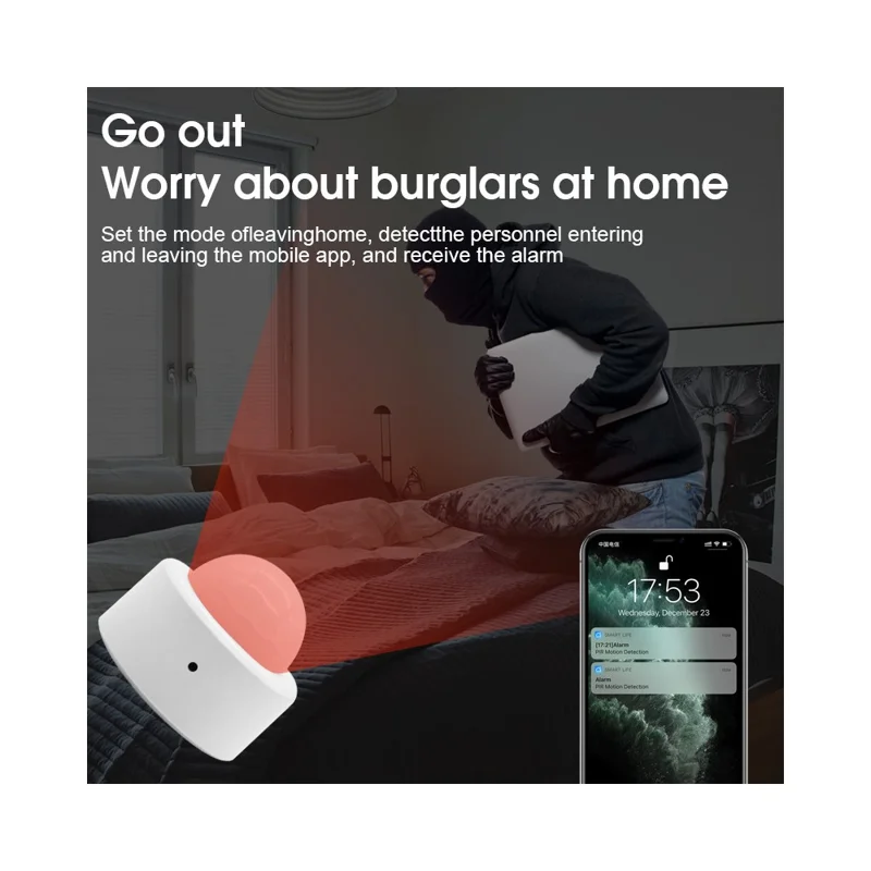 MS10 Zigbee PIR Sensor Motion Detector Smart Home Module Wireless Human Body Infrared Sensor Alarm