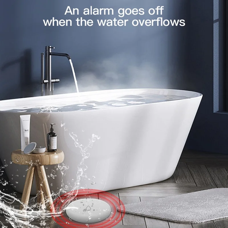 WL08 Tuya Zigbee Water Leak Sensor Wireless Flood Detector Smart Home Water Level Alarm Device