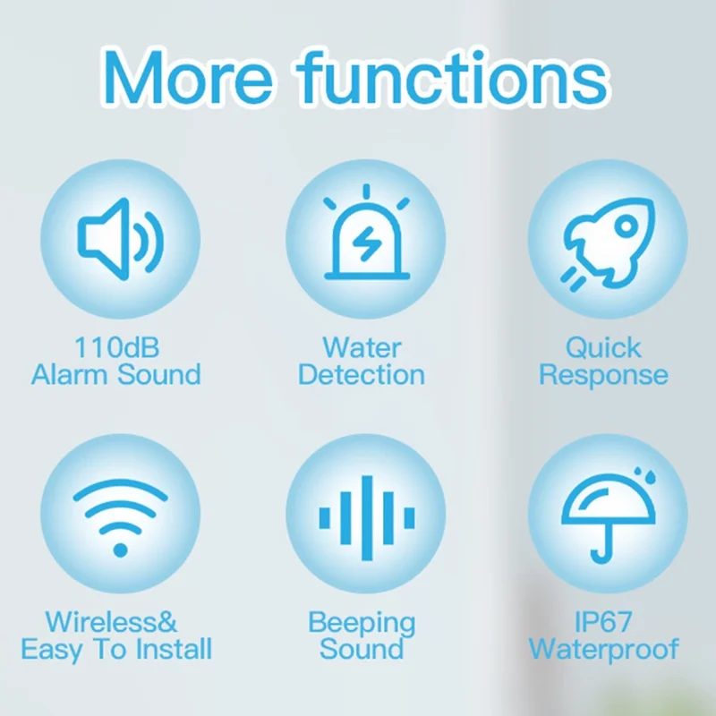 WL08 Tuya Zigbee Water Leak Sensor Wireless Flood Detector Smart Home Water Level Alarm Device