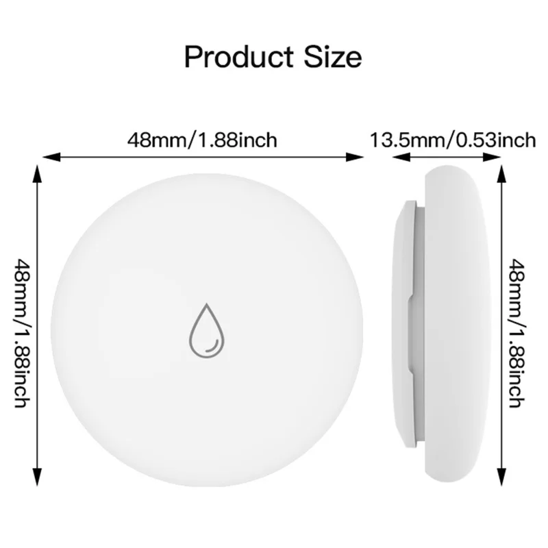WL08 Tuya Zigbee Water Leak Sensor Wireless Flood Detector Smart Home Water Level Alarm Device