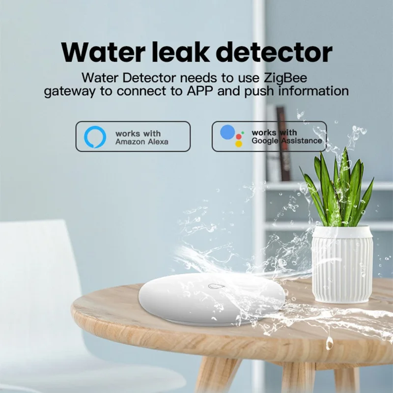 WL08 Tuya Zigbee Water Leak Sensor Wireless Flood Detector Smart Home Water Level Alarm Device