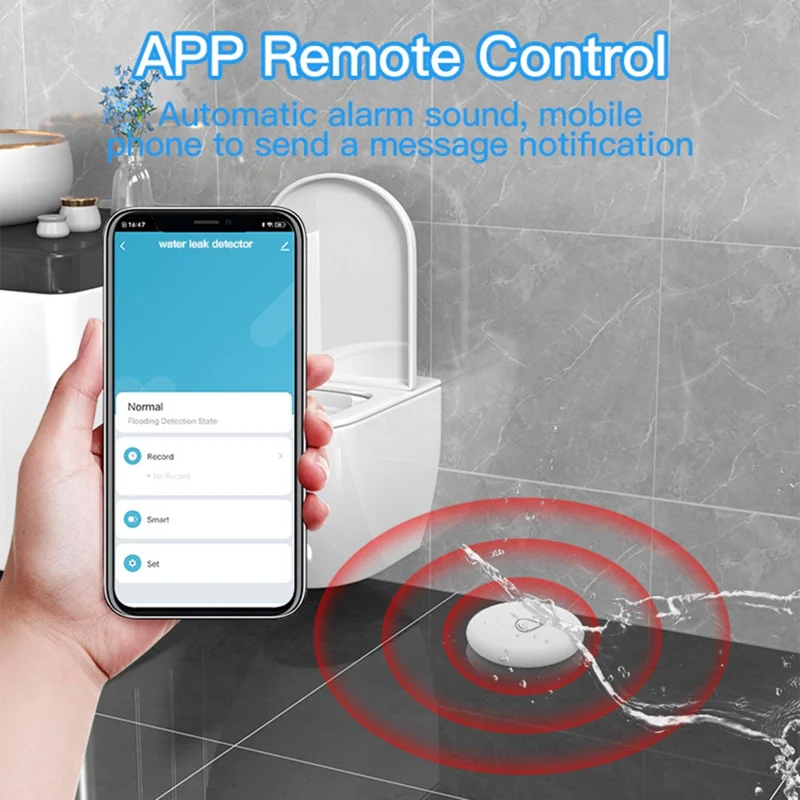 WL08 Tuya Zigbee Water Leak Sensor Wireless Flood Detector Smart Home Water Level Alarm Device