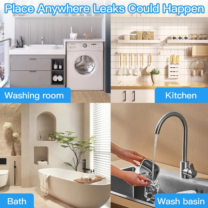 WL08 Tuya Zigbee Water Leak Sensor Wireless Flood Detector Smart Home Water Level Alarm Device