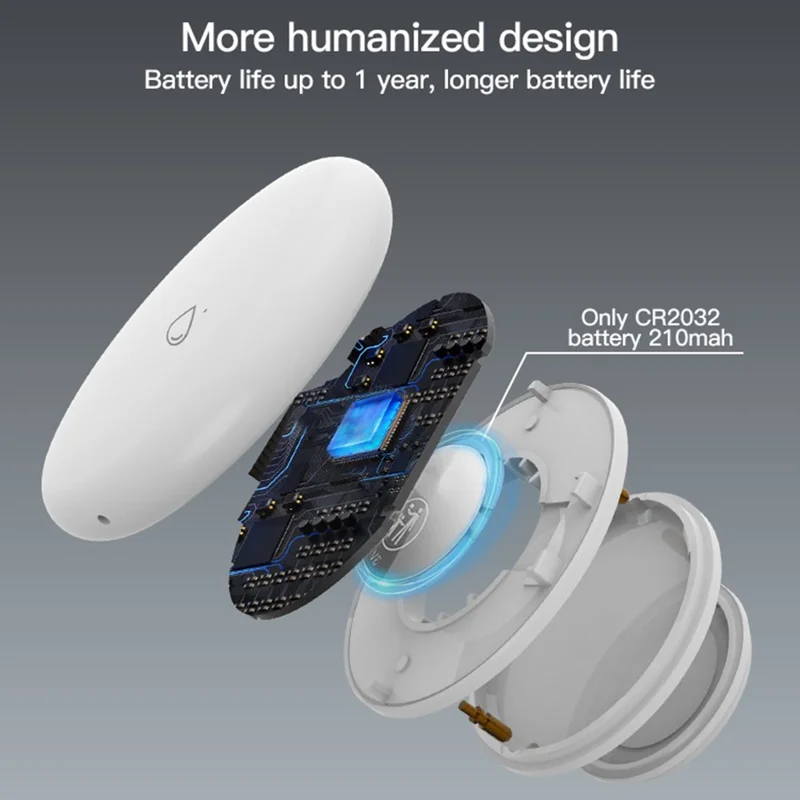 WL08 Tuya Zigbee Water Leak Sensor Wireless Flood Detector Smart Home Water Level Alarm Device