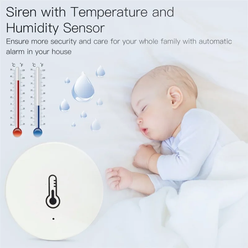 HS06 Tuya Zigbee Round Temperature Humidity Sensor Smart Home Indoor Thermometer Detector