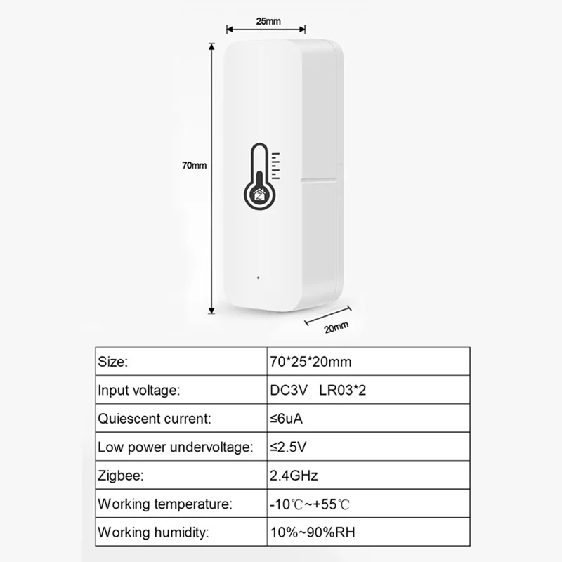 HS07 Zigbee / Wifi Smart Temperature Humidity Sensor Wireless Thermometer Compatible With Alexa Google Home - Zigbee