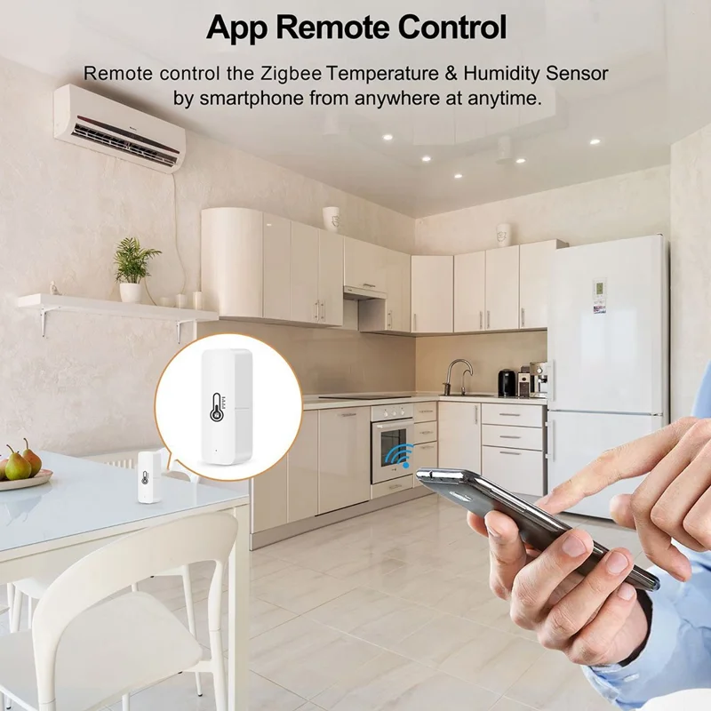 HS07 Zigbee / Wifi Smart Temperature Humidity Sensor Wireless Thermometer Compatible With Alexa Google Home - Zigbee