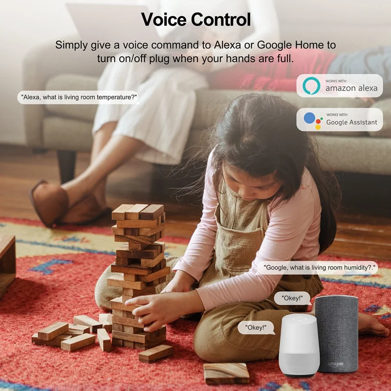 HS07 Zigbee / WiFi Smart Temperature Humidity Sensor Wireless Thermometer Compatible With Alexa Google Home - WiFi
