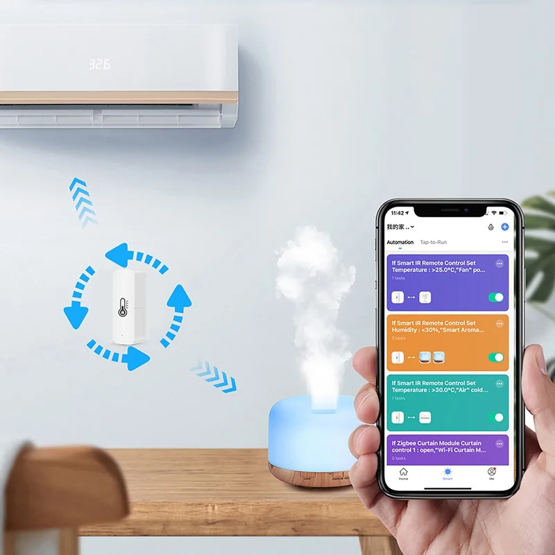 HS07 Zigbee / WiFi Smart Temperature Humidity Sensor Wireless Thermometer Compatible With Alexa Google Home - WiFi