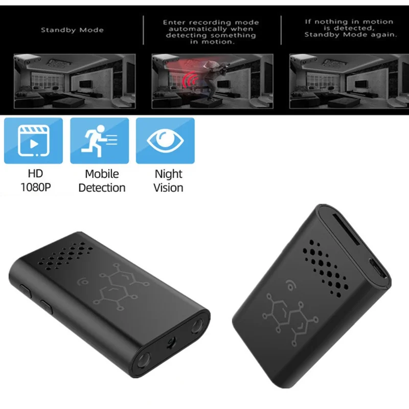 XF Mini Caméra de Sécurité sans Fil WiFi pour Maison Haute Définition Vision Nocturne Surveillance à Distance Compatible Android iOS