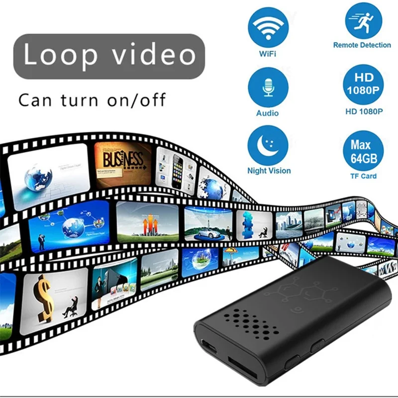 XF Mini Caméra de Sécurité sans Fil WiFi pour Maison Haute Définition Vision Nocturne Surveillance à Distance Compatible Android iOS