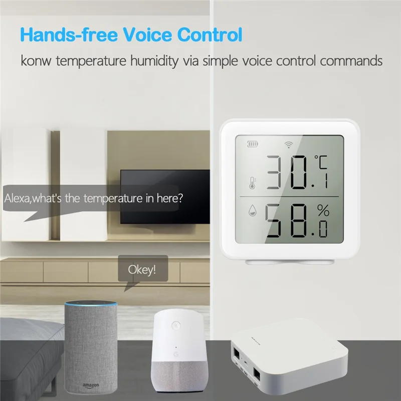 Détecteur de température et d'humidité WiFi TH03 - Thermomètre et hygromètre intérieur sans fil