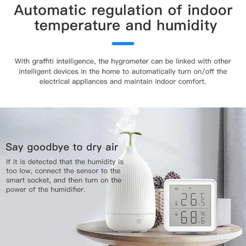 Détecteur de température et d'humidité WiFi TH03 - Thermomètre et hygromètre intérieur sans fil