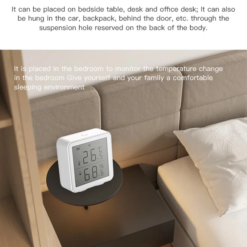 Détecteur de température et d'humidité WiFi TH03 - Thermomètre et hygromètre intérieur sans fil