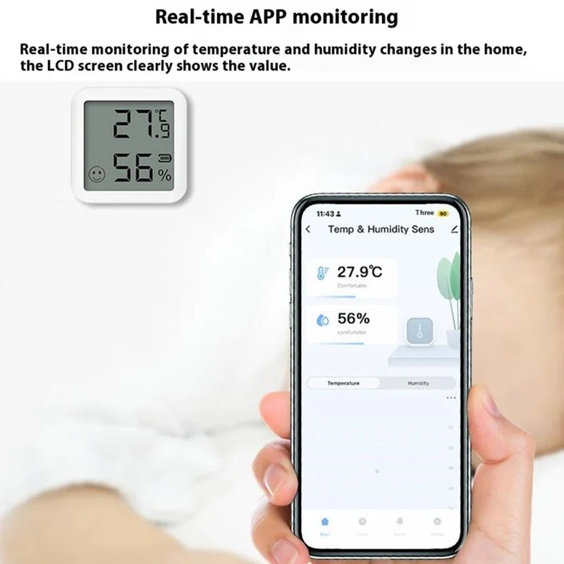 TH05 Thermomètre Hygromètre Compatible Bluetooth Écran LCD Capteur de Température et d'Humidité