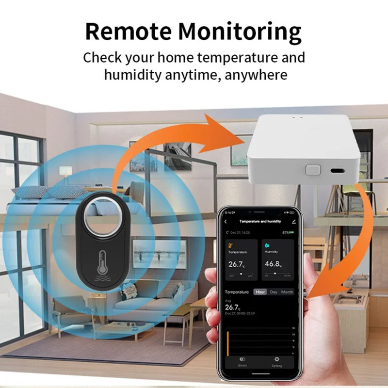 HS09 Wireless Bluetooth-Compatible Temperature Humidity Sensor Smart Digital Thermometer Hygrometer