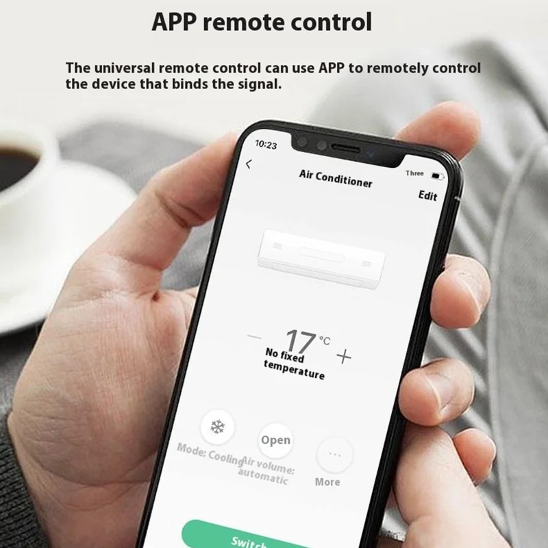 Controle Remoto Universal Inteligente IR10 Wi-Fi com Aprendizado Automático e Luz Ambiente para Eletrodomésticos