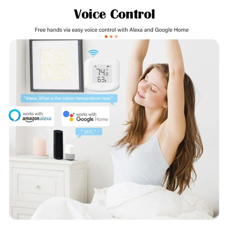 TH10 Smart Wireless Temperatur- und Luftfeuchtigkeitssensor mit Aktualisierungstaste für Smart Home Fernüberwachung - WiFi-Version