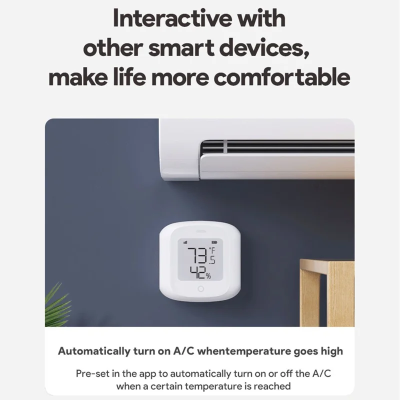 TH10 Smart Wireless Temperatur- und Luftfeuchtigkeitssensor mit Aktualisierungstaste für Smart Home Fernüberwachung - WiFi-Version