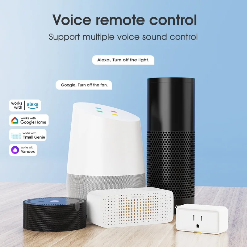 3300W US Plug Tuya WiFi Smart Socket with Energy Monitoring Remote Control APP Voice Timer Switch