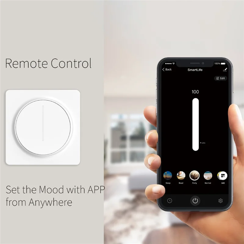 SD02 Interruptor de Parede Inteligente Tuya WiFi com Controle de Toque, Dimmer Sem Etapas para Iluminação, Painel Inteligente, Padrão Europeu