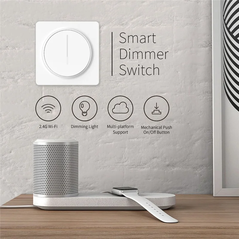 SD02 Tuya Zigbee Wall-Mounted Wireless Dimmer Switch Stepless Light Touch Control Smart Panel, EU Standard