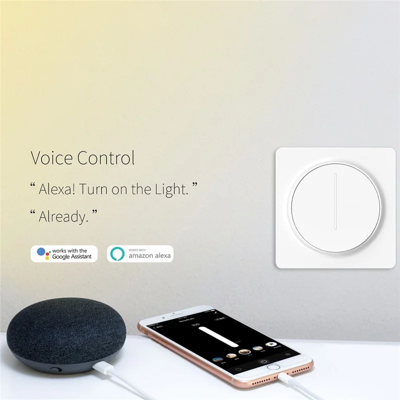 SD02 Tuya Zigbee Wall-Mounted Wireless Dimmer Switch Stepless Light Touch Control Smart Panel, EU Standard
