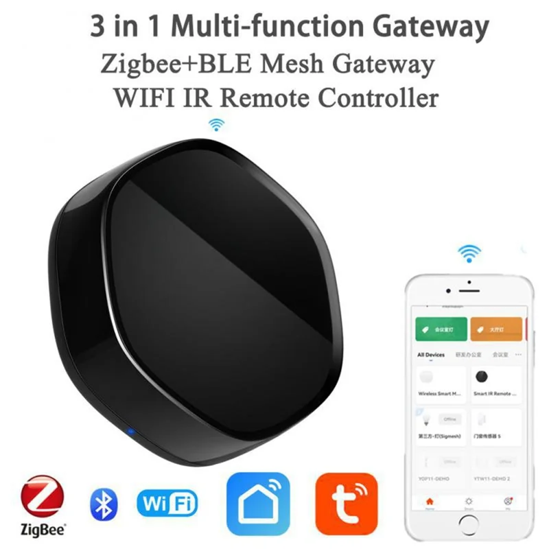 GW008 Tuya Controlador Doméstico Inteligente Zigbee Bluetooth Compatível Controle Remoto Infravermelho Universal Wifi