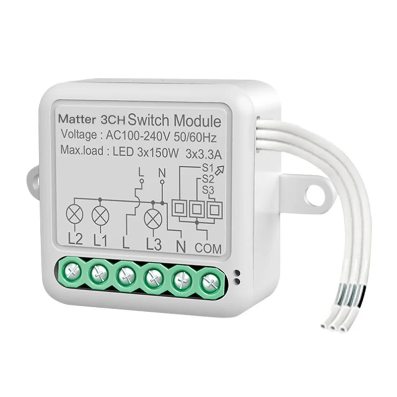 SB03 Matter 3-Fach WiFi Smart Switch Homekit Drahtloser Sprachsteuerungs-Schalter