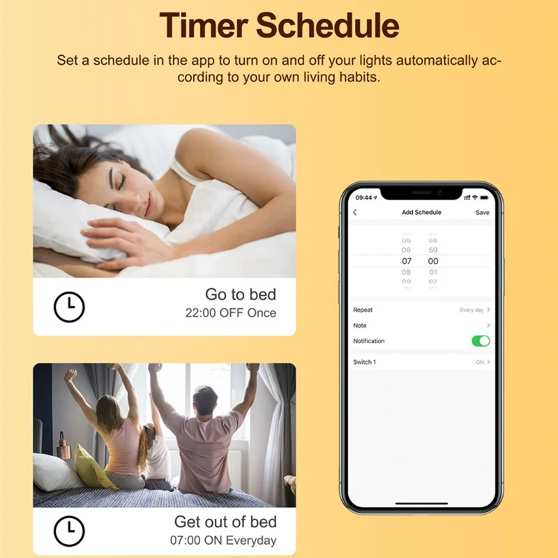 DM01 Module Interrupteur Intelligent WiFi 1 Gang avec Contrôle Vocal, Minuterie et Variateur pour Commande d'Éclairage à Distance