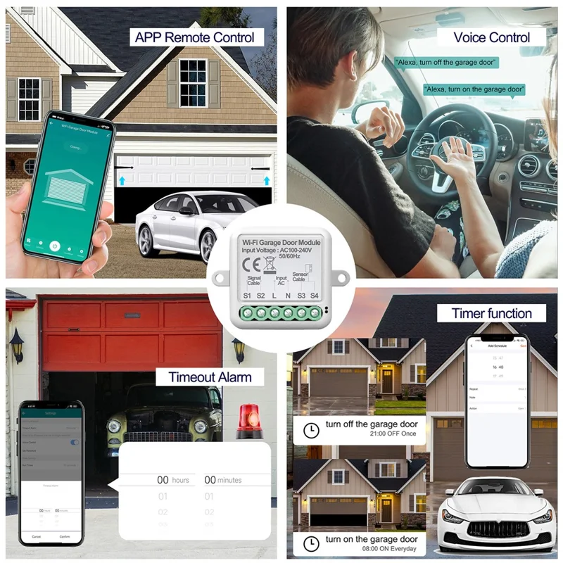 SB012 WiFi Garage Door Controller Voice Control Smart Roller Shutter Control Module Tuya Smart Life Compatible