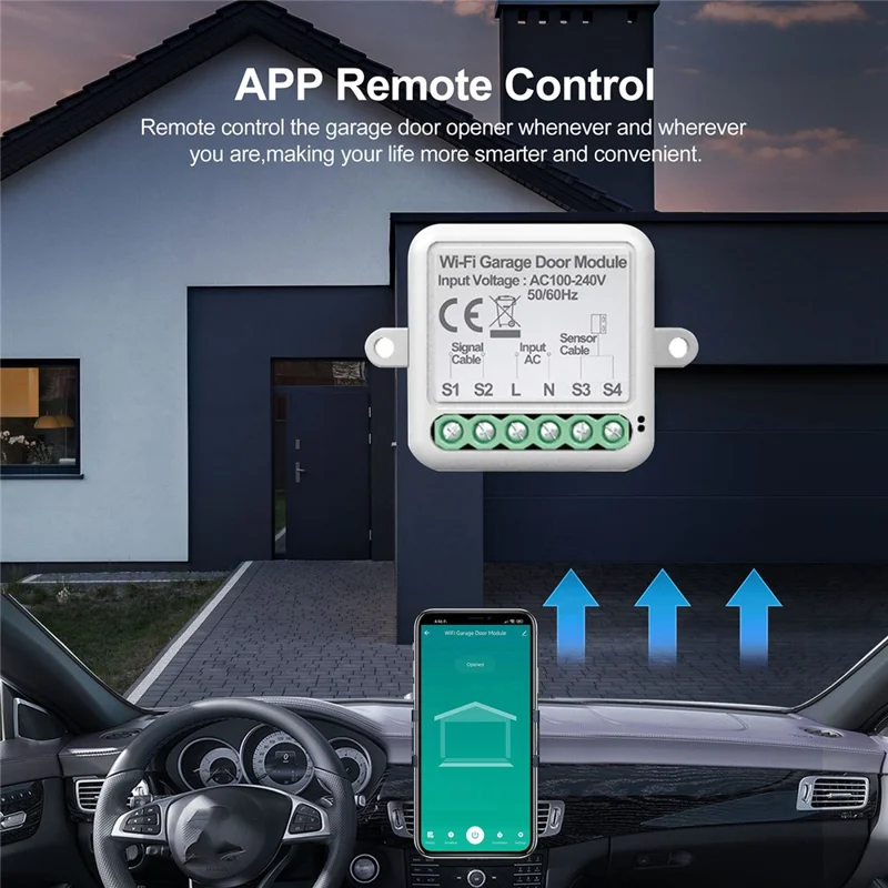 SB012 WiFi Garage Door Controller Voice Control Smart Roller Shutter Control Module Tuya Smart Life Compatible