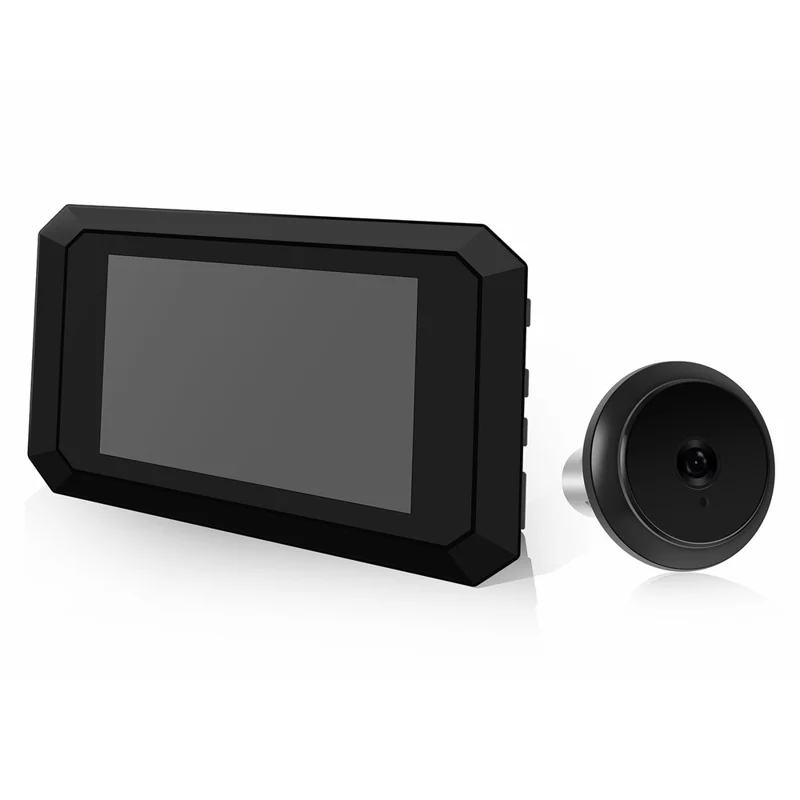 N9S Campainha com Câmera Oculta de 3,97 Polegadas com Visão Noturna, Gravação de Fotos e Vídeos - Preto