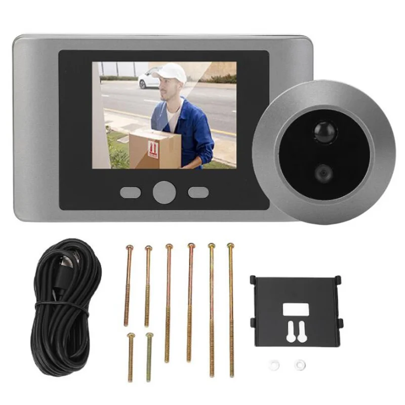Câmera de Visor de Porta N100 com Display Colorido de 2,8 Polegadas, Campainha de Vídeo com Visão Noturna e Detecção de Movimento
