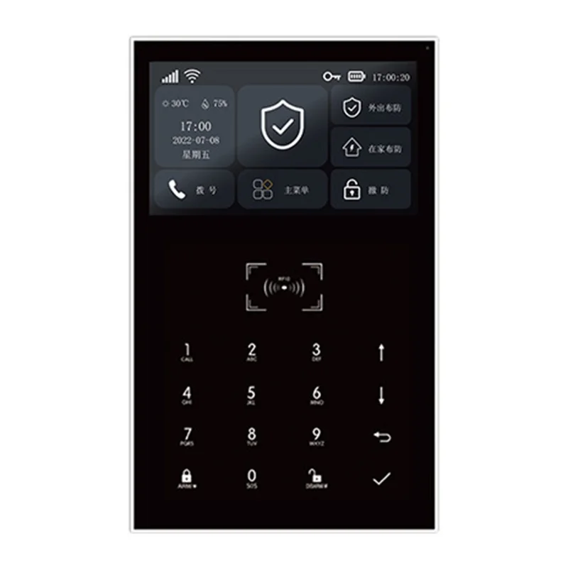 PG-109 Sistema de Alarme Residencial com Tela Sensível ao Toque de 4,3 Polegadas, 2G + Wi-Fi, Compatível com Tuya / Alexa com Função de Campainha - Plugue dos EUA