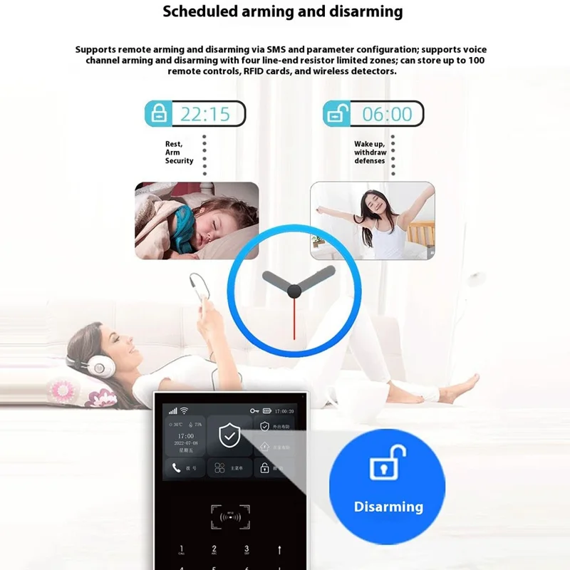 PG-109 Sistema de Alarme Inteligente de Segurança Residencial 4G com Wi-Fi, Alarme Anti-Invasão sem Fio com Controle Remoto - Plug Europeu