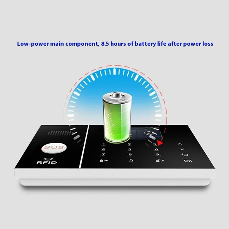Sistema de alarme inteligente de segurança doméstica PG-108 Controle remoto por aplicativo Alerta de intrusão sem fio, versão WiFi + 2G - Plugue europeu