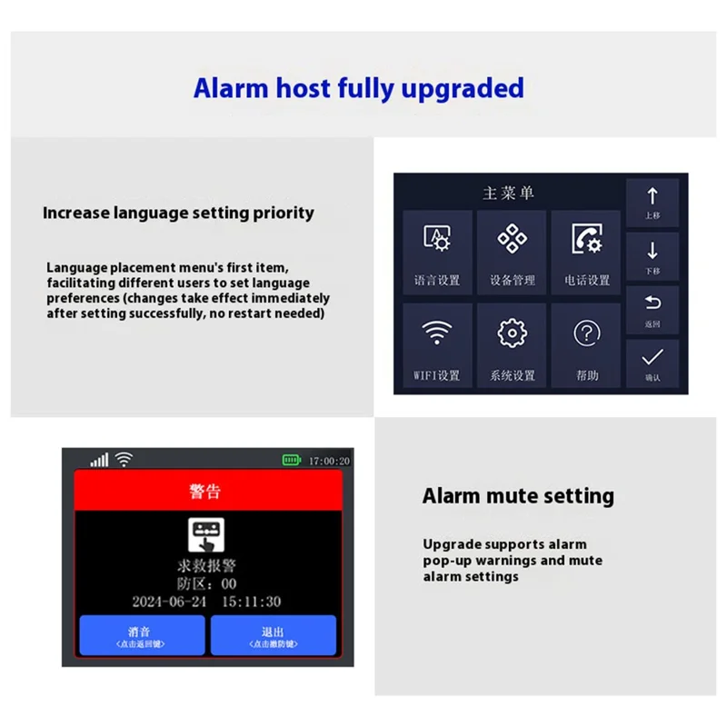 Sistema de alarme inteligente de segurança doméstica PG-108 Controle remoto por aplicativo Alerta de intrusão sem fio, versão WiFi + 2G - Plugue europeu