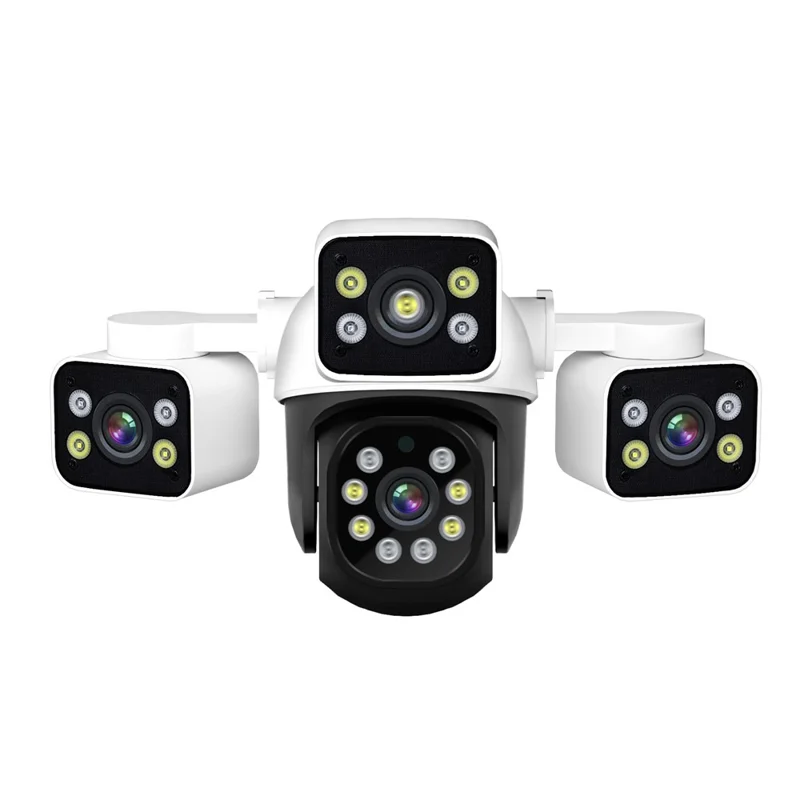 ESCAM PT223 Cámara de Seguridad Exterior con 3 x 4MP, WiFi, Detección de Movimiento y Audio Bidireccional - Enchufe UE