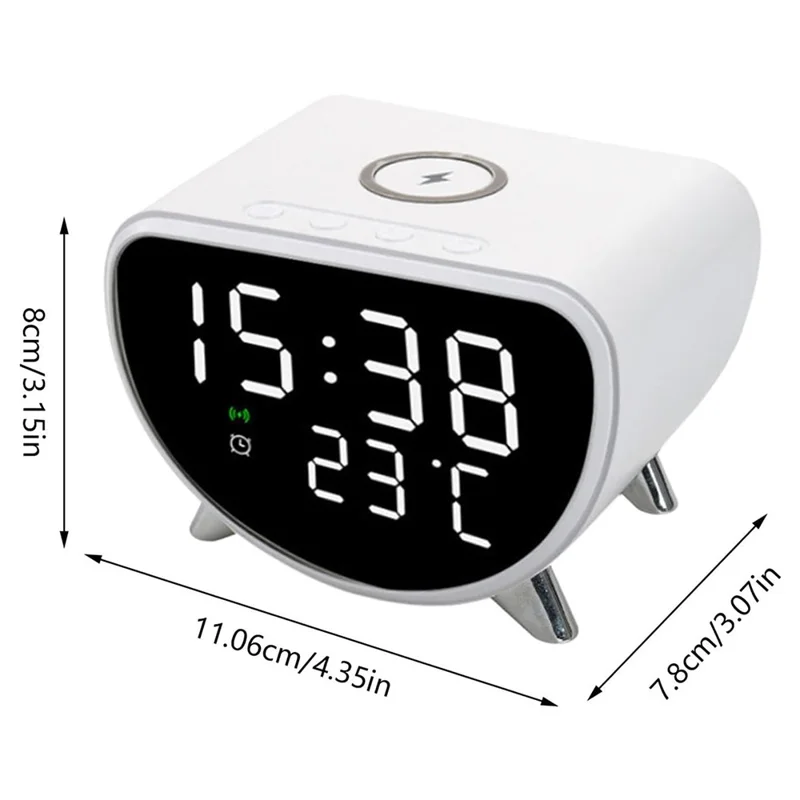 Chargeur de bureau intelligent 5 en 1 15W avec caméra cachée HD et caméra de sécurité WiFi sans fil - Noir